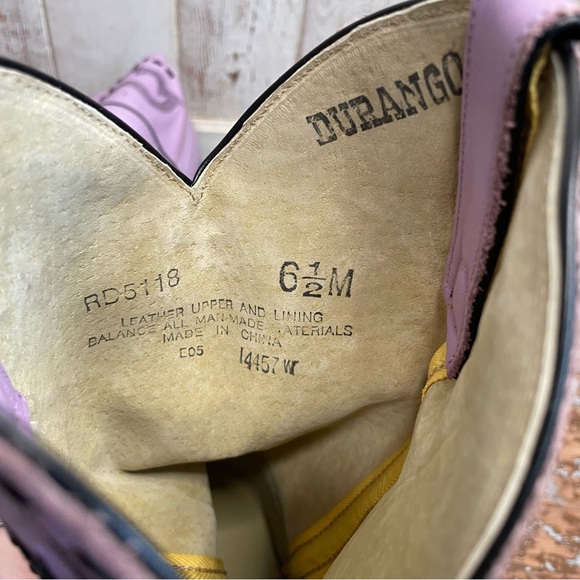 Durango Lilac Star Vintage Western Cowboy Boots - Picture 6 of 16